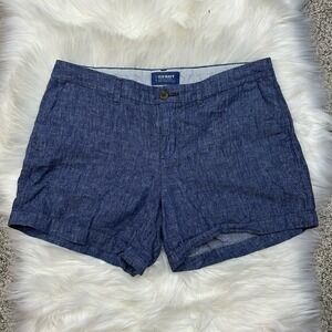 Old Navy Women's Linen Blend Blue Cotton Denim Shorts - Size 8